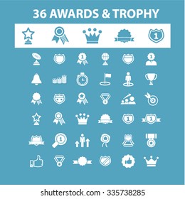 awards, achievement, trophy, prize  icons, signs vector concept set for infographics, mobile, website, application
