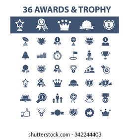 awards, achievement, trophy, prize  icons, signs vector concept set for infographics, mobile, website, application
