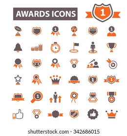awards, achievement, trophy, prize  icons, signs vector concept set for infographics, mobile, website, application
