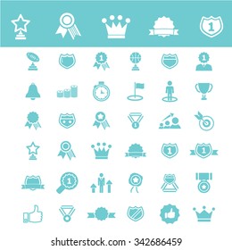 prêmios, realização, troféu, ícones de prêmio, sinais vetor conceito definido para infográficos, móvel, site, aplicativo
