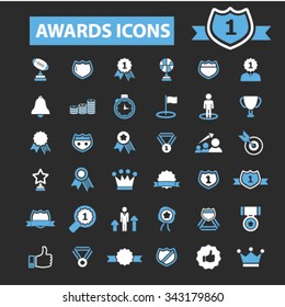 awards, achievement, trophy, prize  icons, signs vector concept set for infographics, mobile, website, application
