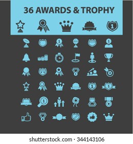 awards, achievement, trophy, prize  icons, signs vector concept set for infographics, mobile, website, application
