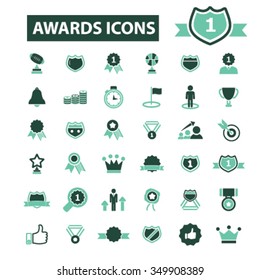 awards, achievement, trophy, prize  icons, signs vector concept set for infographics, mobile, website, application
