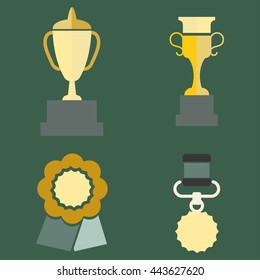 Awards and achievements. Vector illustration. Simple set of icons. Vector icons for web applications and presentations. A set of high quality icons ready for work.