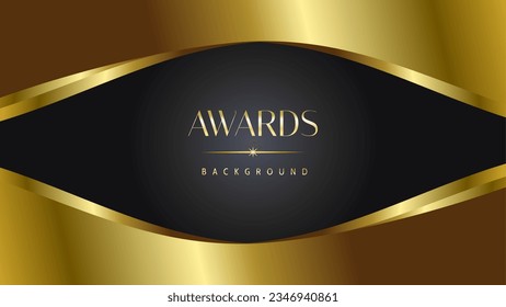 Premios de fondo negro ola dorada real. Líneas que hacen chispa elegante. Plantilla de diseño abstracto corporativo premium de lujo.