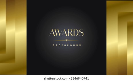 Awards background black golden wave royal. Lines growing elegant shine spark. Luxury premium corporate abstract design template.