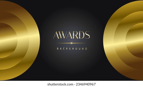 Awards background black golden wave royal. Lines growing elegant shine spark. Luxury premium corporate abstract design template.