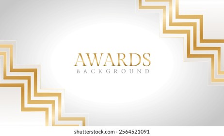 Awards background with gold and silver ribbons, perfect for ceremonies, certificates, presentations, and promotions. Modern and luxurious design exuding prestige and professionalism