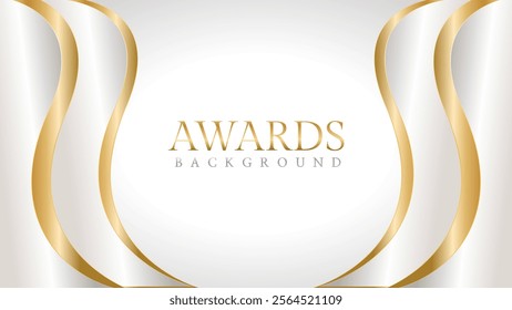 Awards background with gold and silver ribbons, perfect for ceremonies, certificates, presentations, and promotions. Modern and luxurious design exuding prestige and professionalism