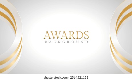 Awards background with gold and silver ribbons, perfect for ceremonies, certificates, presentations, and promotions. Modern and luxurious design exuding prestige and professionalism