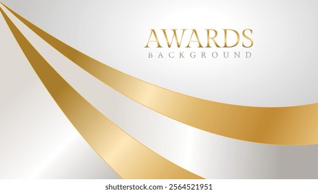 Awards background with gold and silver ribbons, perfect for ceremonies, certificates, presentations, and promotions. Modern and luxurious design exuding prestige and professionalism