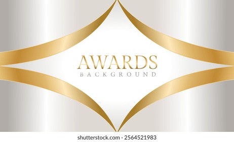 Awards background with gold and silver ribbons, perfect for ceremonies, certificates, presentations, and promotions. Modern and luxurious design exuding prestige and professionalism