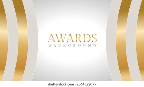 Awards background with gold and silver ribbons, perfect for ceremonies, certificates, presentations, and promotions. Modern and luxurious design exuding prestige and professionalism