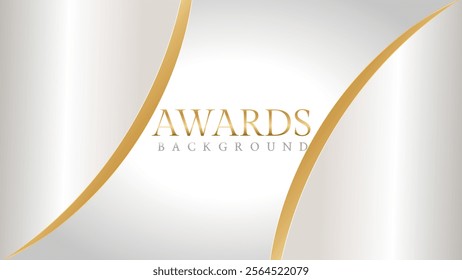 Awards background with gold and silver ribbons, perfect for ceremonies, certificates, presentations, and promotions. Modern and luxurious design exuding prestige and professionalism