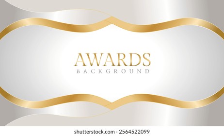 Awards background with gold and silver ribbons, perfect for ceremonies, certificates, presentations, and promotions. Modern and luxurious design exuding prestige and professionalism
