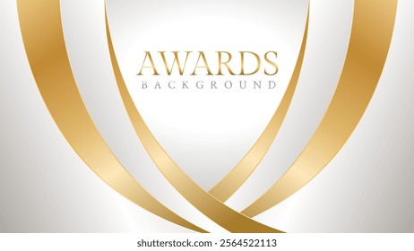 Awards background with gold and silver ribbons, perfect for ceremonies, certificates, presentations, and promotions. Modern and luxurious design exuding prestige and professionalism