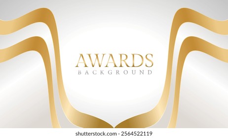 Awards background with gold and silver ribbons, perfect for ceremonies, certificates, presentations, and promotions. Modern and luxurious design exuding prestige and professionalism