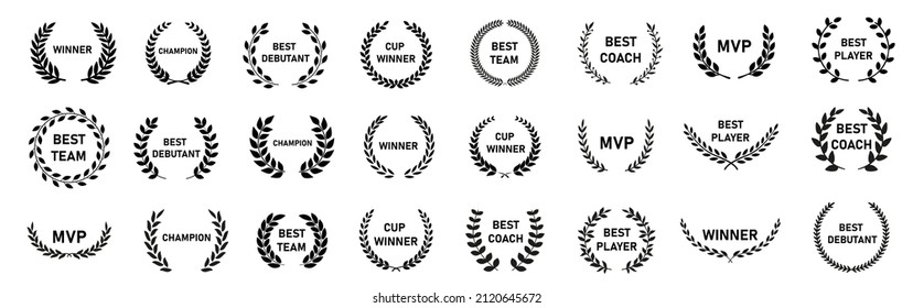 Awards And Best Nominee Award Wreaths Vector Icon