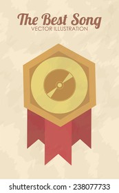 the awards the best song illustration, vinyl over color background
