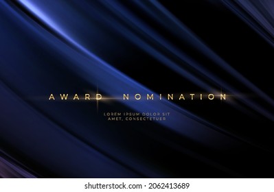 Awards ceremony luxurious black wavy background with golden text. Black silk luxury background. Vector illustration EPS10 svg