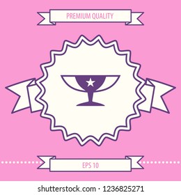 Awards Champions Cup icon with star. Graphic elements for your design