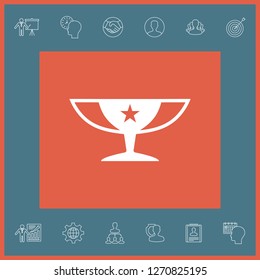 Awards Champions Cup icon with star. Graphic elements for your design