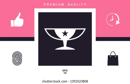 Awards Champions Cup icon with star. Element for your design