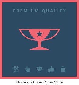 Awards Champions Cup icon with star. Graphic elements for your design