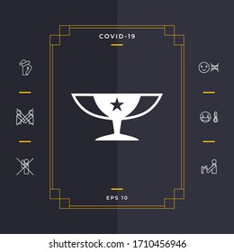 Awards Champions Cup icon with star. Graphic elements for your design