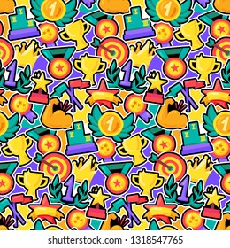 Awards color seamless vector pattern