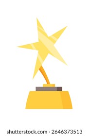 Awards cup icon. Trophy symbol, winners cup, for first place. Champions trophy, 1st prize reward. Symbol of victory in sporting event, competition. Vector cartoon illustration