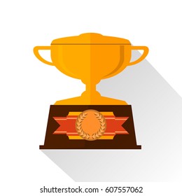 Awards cups with a medal icon. Flat design