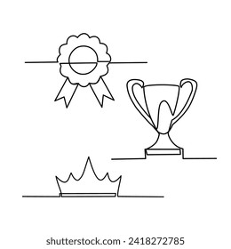 Awards drawn in line art style