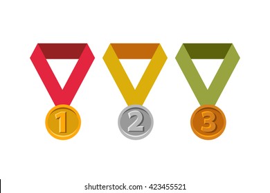 Awards for first, second and third place. Gold medal. Silver medal. Bronze medal.