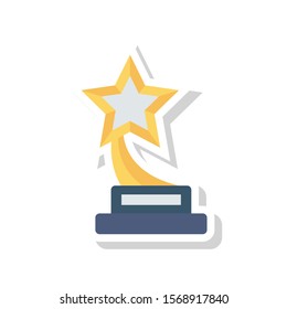 awards flat icons for  cup and  award 