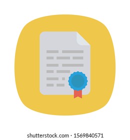 awards flat icons for degree and  certificate 