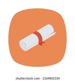 awards flat icons for degree and  certificate 