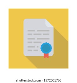 awards flat icons for degree &  certificate 