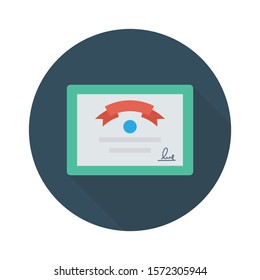 awards flat icons for degree  & certificate 