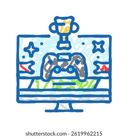 awards game development doodle icon sketch vector. awards game development sign. isolated symbol illustration
