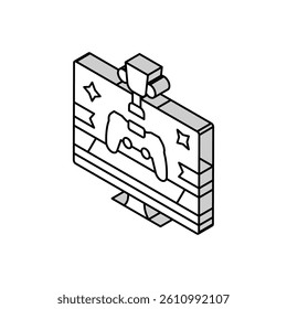 awards game development isometric icon vector. awards game development sign. isolated symbol illustration