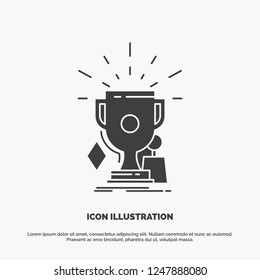 awards, game, sport, trophies, winner Icon. glyph vector gray symbol for UI and UX, website or mobile application