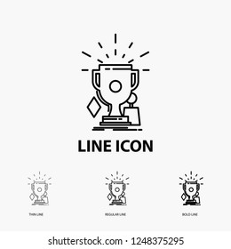 awards, game, sport, trophies, winner Icon in Thin, Regular and Bold Line Style. Vector illustration