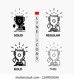 awards, game, sport, trophies, winner Icon in Thin, Regular, Bold Line and Glyph Style. Vector illustration
