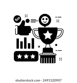 Awards Glyph Icon, Vector illustration