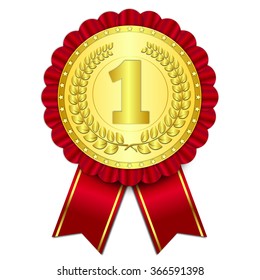 awards gold medal quality mark vector illustration