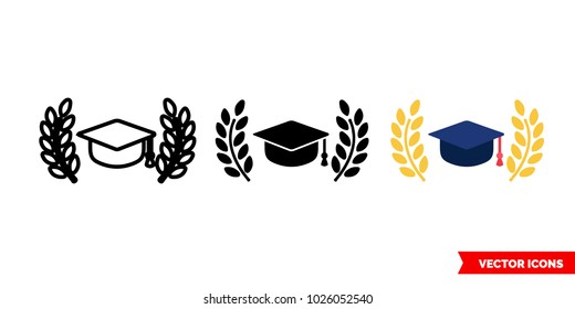 Awards icon of 3 types: color, black and white, outline. Isolated vector sign symbol.