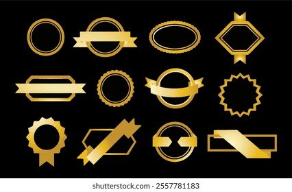 awards icon badge label set