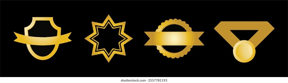 awards icon badge label set