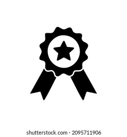Awards Icon in black flat glyph, filled style isolated on white background